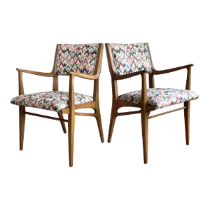 Drexel Profile Dining Chair Pair - By John Van Koert
