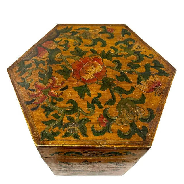 This unique vintage Chinese sewing box is 100 percent hand made and hand painted with traditional Chinese painting on the...