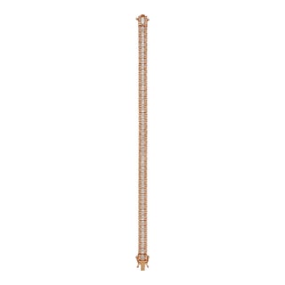 10k Rose Gold 4-7/8 CTTW Natural Round & Baguette Diamond Bracelet, 8 In For Sale