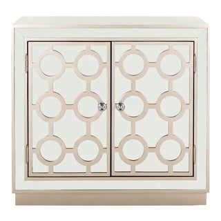 2 Door Chest in Champagne & Nickel & Mirror For Sale