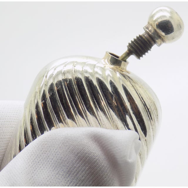 Silver Vintage Italian Handmade Genuine Silver Florentine Perfume Bottle Miniature For Sale - Image 8 of 12