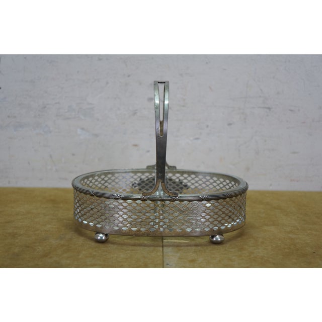 Antique Victorian Meriden Britannia Sterling Silver Divided Basket Dish Compote For Sale - Image 9 of 17