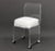 Modern Lucite Swivel Vanity Chair, with white leather cushion on waterfall base and four casters. 32" H x 16" W x 17" D;...