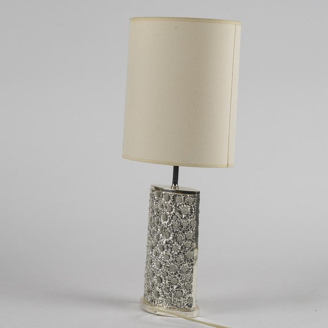 Metal Vintage Lamp in Laminated Silver Metal by Stilarte For Sale - Image 7 of 9