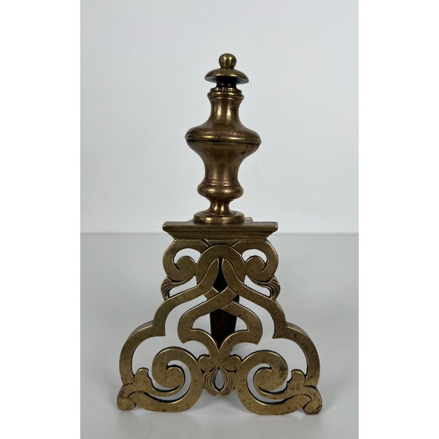 Early 19th Century Louis XV Style Chiseled Bronze Andirons - a Pair For Sale - Image 12 of 12