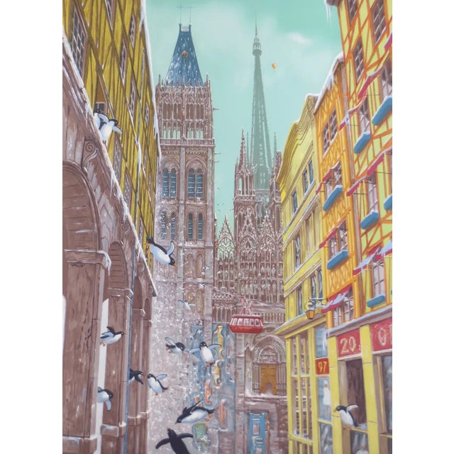 Dominique Vervisch, Penguins, 2001, Lithograph For Sale - Image 4 of 4