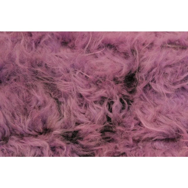 Hand knotted from finest quality wool in Pakistan, this one-of-a-kind fashionable handmade Moroccan rug crafted by skilled...