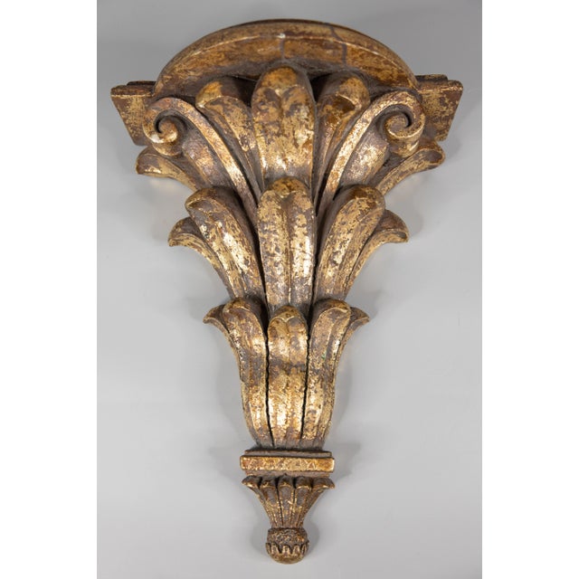 Large Vintage Italian Gilt Wall Bracket Shelf For Sale - Image 9 of 9