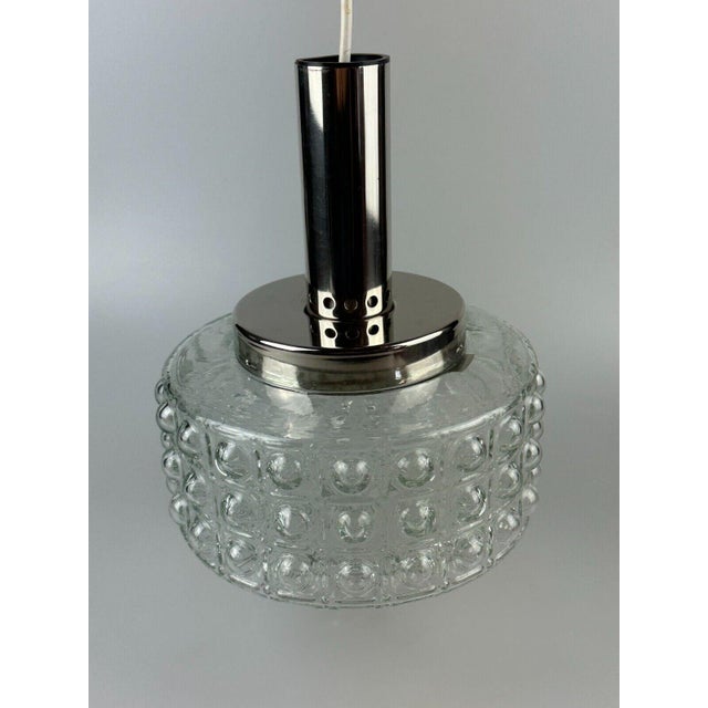 Vintage Space Age Hanging Lamp in Chrome and Glass from Veb Deutsche Werkstätten Hellerau, 1970s For Sale - Image 18 of 18