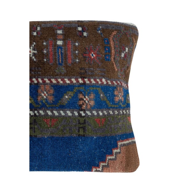 Traditional 13"x20" Turkish Rug Throw Pillow. Handmade Cushion Cover. Vintage Toss Pillow For Sale - Image 3 of 4