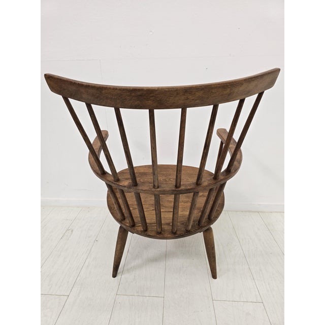 Brown Mid-Century Modern Altheim Armchair by Franz Schuster for Wiesner-Hager, Austria, 1950s For Sale - Image 8 of 15