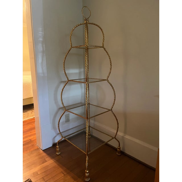 Vintage Italian Iron Rope Etagere With Tassel Feet 1980’s For Sale - Image 10 of 10
