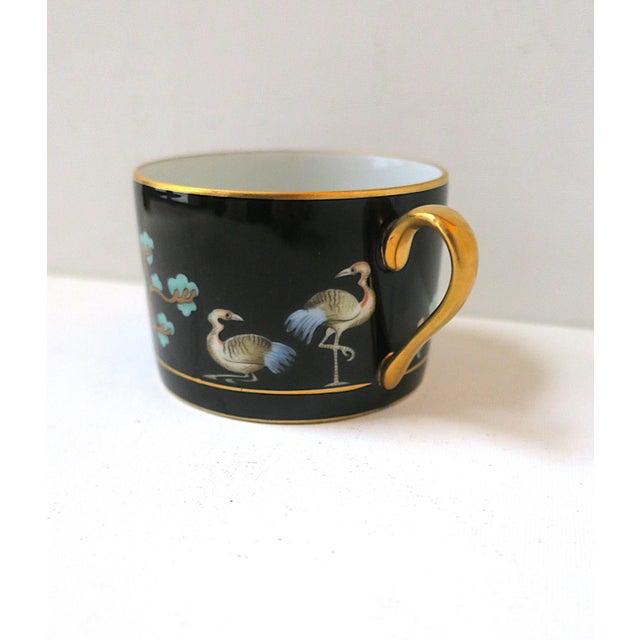 Ink Blue Chinoiserie Porcelain Coffee or Teacups, Late-20th Century, Set of Three, For Sale - Image 8 of 10