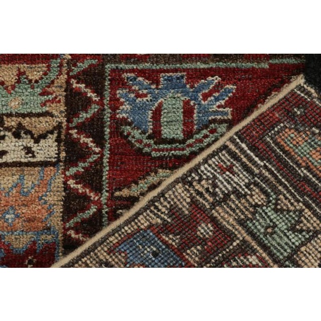 Textile Rug & Kilim’s Twin Tribal-Inspired Rugs in Red With Geometric Patterns For Sale - Image 7 of 7