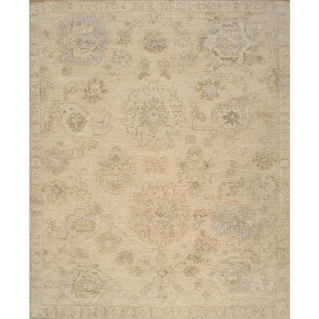 2010s Oushak Wool Cream Area Rug, 8' 3'' X 10' 3'' For Sale - Image 5 of 5