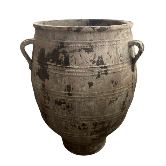 1990s Vintage Hand-Thrown Mediterranean Terracotta Garden Urn For Sale - Image 5 of 12