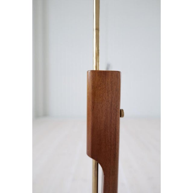 1960s Mid-Century Modern Floor Lamp in Teak and Brass from Bergboms, Sweden, 1960s For Sale - Image 5 of 16