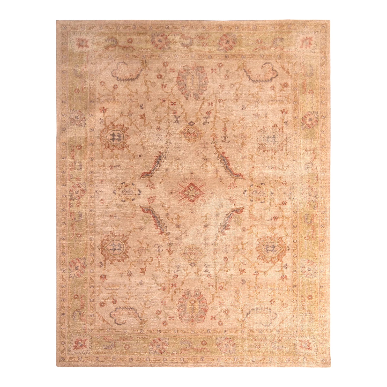 Rug & Kilim’s Oversized Traditional Floral Scroll Rug in Rose Gold ...