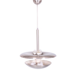 Bauhaus Chandelier in Aluminium attributed to Gispen Rotterdam, Czech, 1930s For Sale