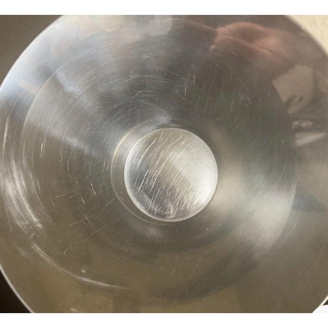 Silver Vintage MCM Stainless Steel Serving or Salad Bowl by Gabis Sweden For Sale - Image 8 of 9