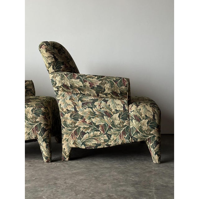Sage Acanthus Tapestry Club Chairs, John Hutton for Donghia Luciano, 1990s, Pair For Sale - Image 14 of 18