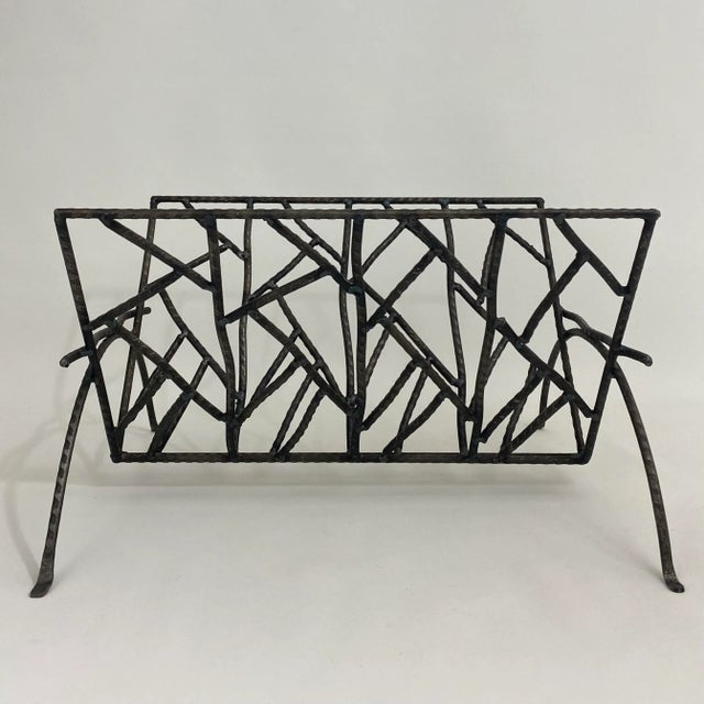 Brutalist Artist Studio Iron Magazine/Book Rack For Sale - Image 4 of 13