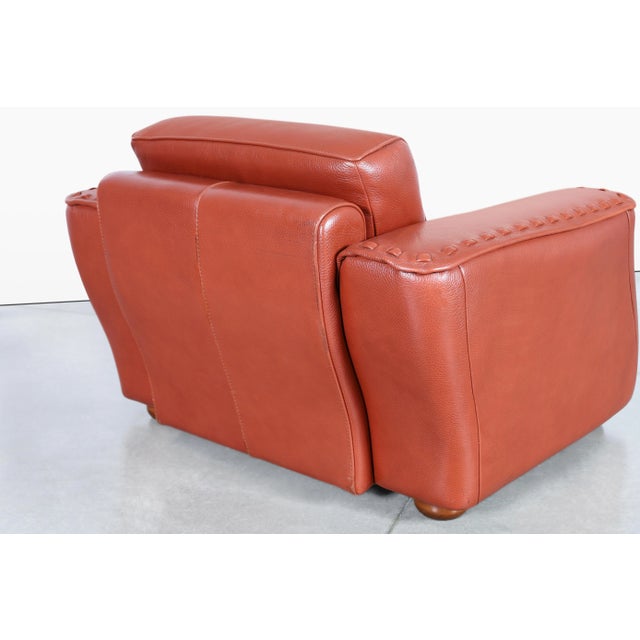 Vintage Oversized Italian Leather Lounge Chairs by Formenti, 1980s For Sale - Image 11 of 12