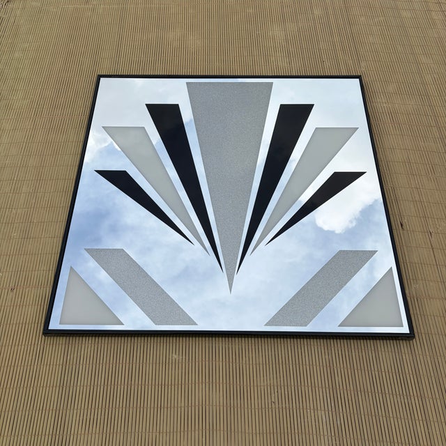 Art Deco 1990s Art Deco Revival Geometric Desing Framed Wall Mirror. For Sale - Image 3 of 15