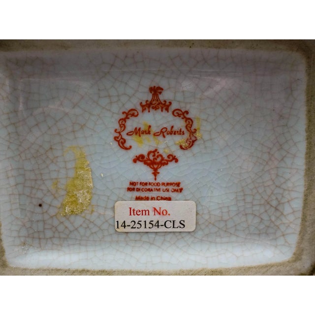 Mid 20th Century Mark Roberts Floral Porcelain & Bronze Footed Vase For Sale - Image 9 of 9