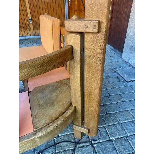 Guillerme et Chambron Corner Bench and Incorporated Floor Lamp attributed to Guillerme Et Chambron For Sale - Image 4 of 13