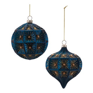 Glass Round Ornaments (Set of 6) For Sale
