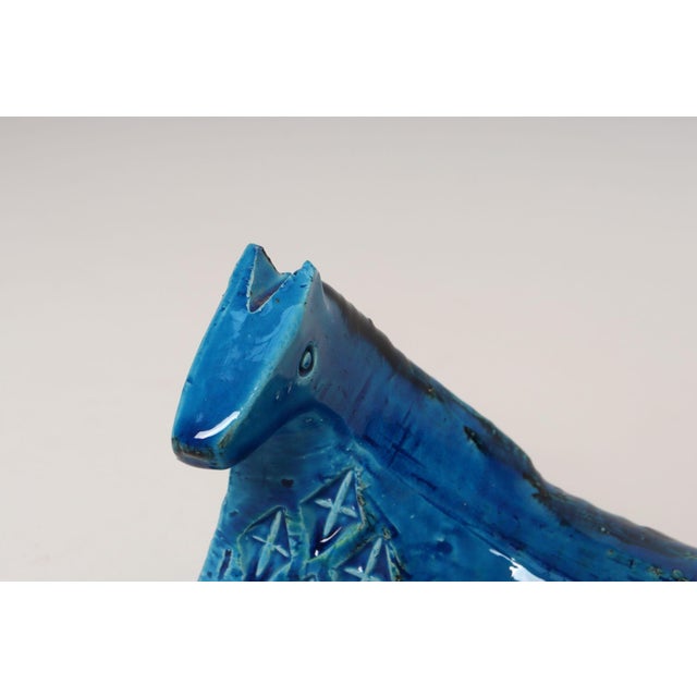Italian Bitossi Rimini Blu Ceramic Horse by Aldo Londi for Flavia Ceramiche For Sale - Image 11 of 13