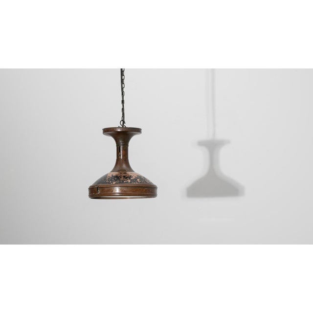 1920s French Copper Industrial Pendant Lamp For Sale In Greensboro - Image 6 of 18