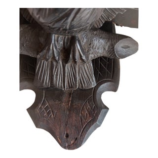 Eagle Wall Bracket Antique Black Forest Carved Glass Eye For Sale