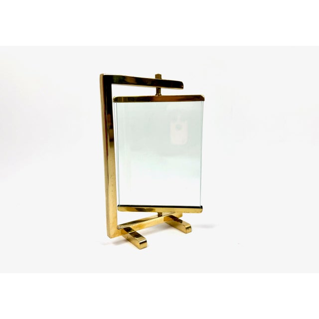 Metal Vintage Polished Brass Picture Frame, 1970s For Sale - Image 7 of 10