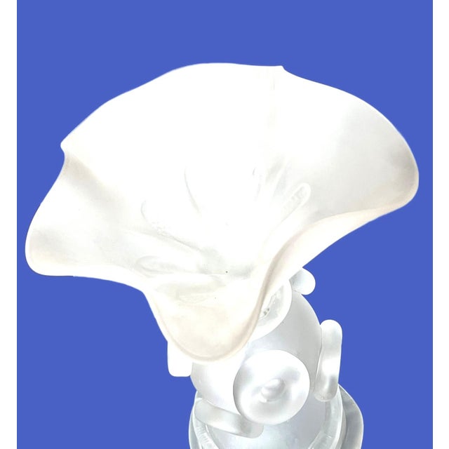 Vintage Satin Glass Centerpiece in the Style of Lalique For Sale - Image 11 of 16