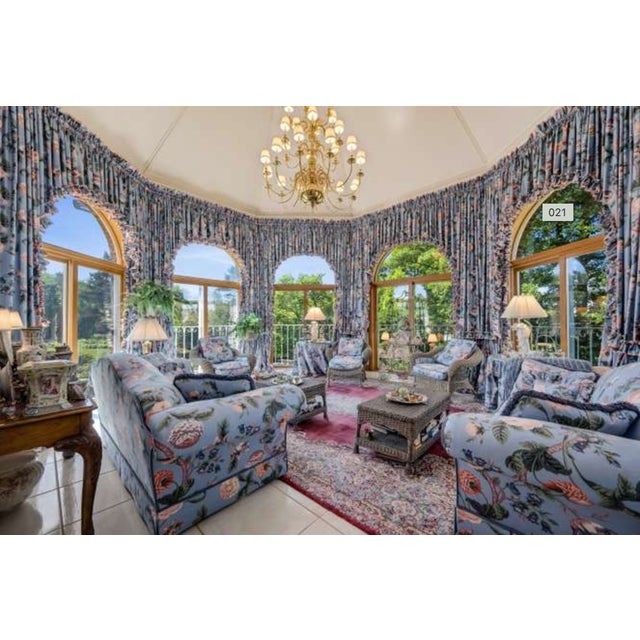 Baker Furniture English Traditional Floral Upholstered Roll Arm Camelback Sofa For Sale - Image 14 of 15