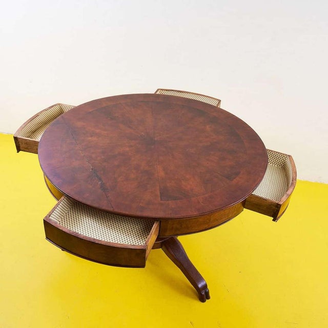 Round Table with Four Drawers For Sale - Image 10 of 12