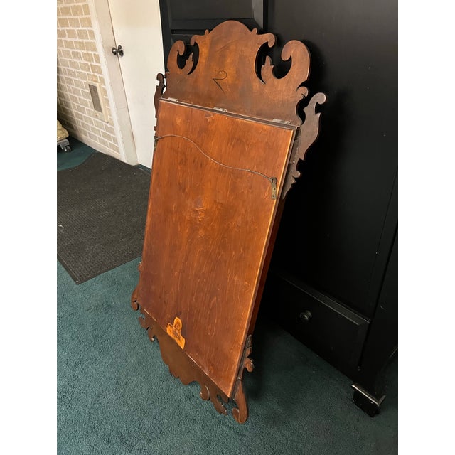 Brown 1940s Kindel Grand Rapids Chippendale Mahogany Mirror Oxford No. 160-62 For Sale - Image 8 of 8