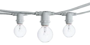 25' Decorative Outdoor String Lights with Clear Incandescent 10 Watt Bulbs in White