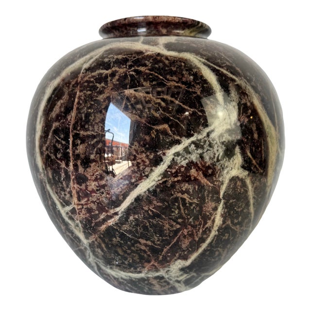 1980s Postmodern Faux Marble Vase For Sale