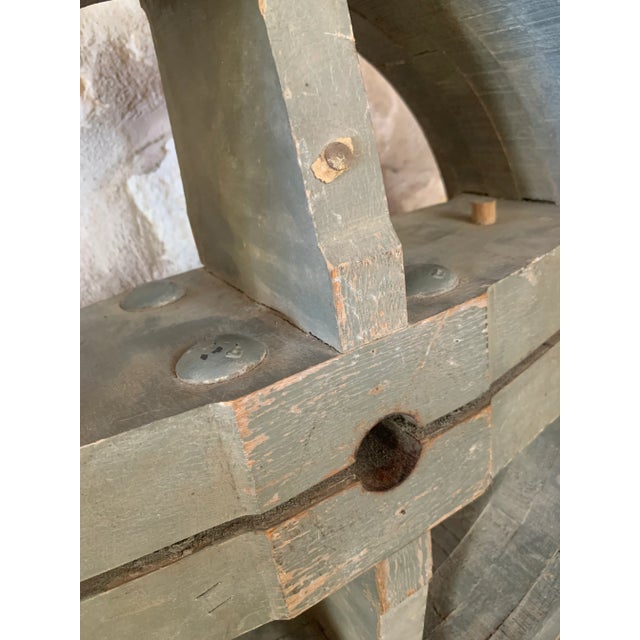 Early 19th Century Large Industrial French Circular Wood Factory Mold For Sale - Image 4 of 12