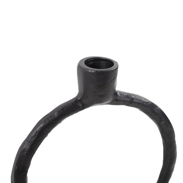 Single Circle Arman Aluminum Candlestick in Black For Sale In Chicago - Image 6 of 11