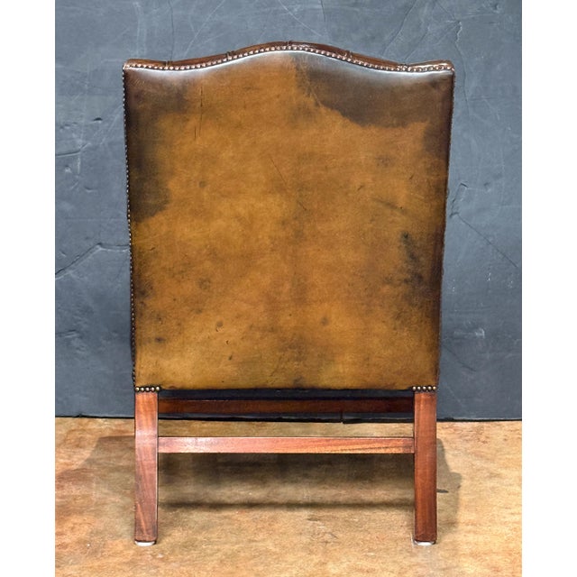Mid 20th Century Large Gainsborough Library Armchair of Tufted Leather From England For Sale - Image 5 of 13