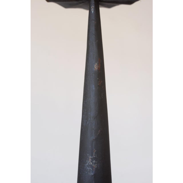 Brown Vintage Brutalist Black Metal Cone 48" Floor Candlestick For Sale - Image 8 of 10