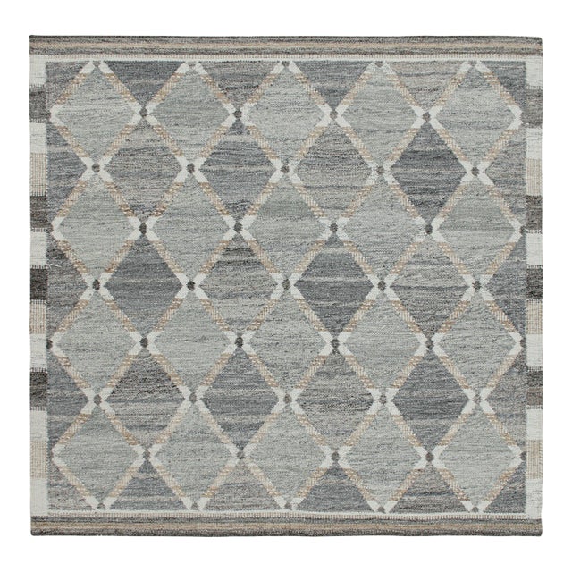 Rug & Kilim’s Custom Scandinavian Outdoor Rug With Geometric Pattern - 14'x20' For Sale