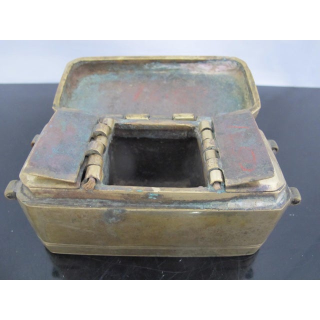 Antique Mindanao Southeast Asian Brass Lime Betel Nut Snuff Box For Sale - Image 11 of 13