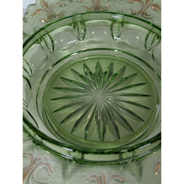 Rare, Eapg Antique Jefferson Glass Green Glass Covered Butter Dish, Iris With Meander Pattern, 1903 For Sale - Image 11 of 12