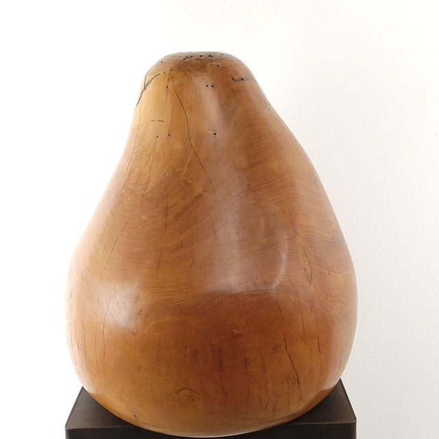 Treen Carving of a Pear in Pear Wood on Custom Stand For Sale In San Francisco - Image 6 of 9