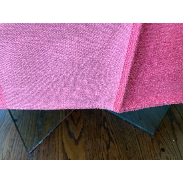 1960s Vintage Buffalo Check Pink Tablecloth & Napkins Set- 11 Pieces For Sale - Image 5 of 12